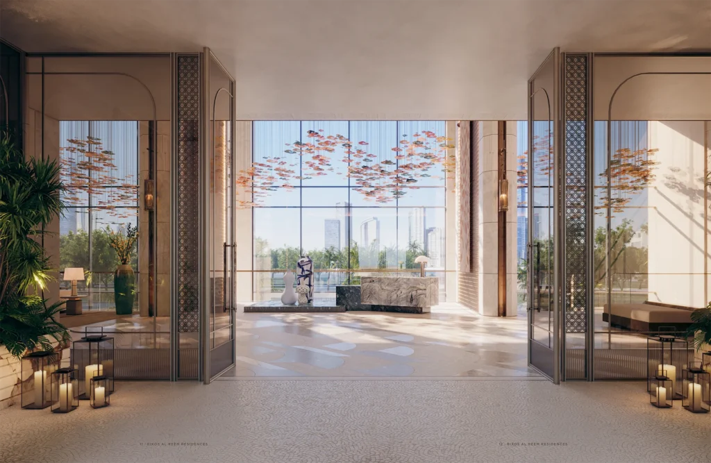 Serene bedroom design at Rixos Residences Al Reem Island