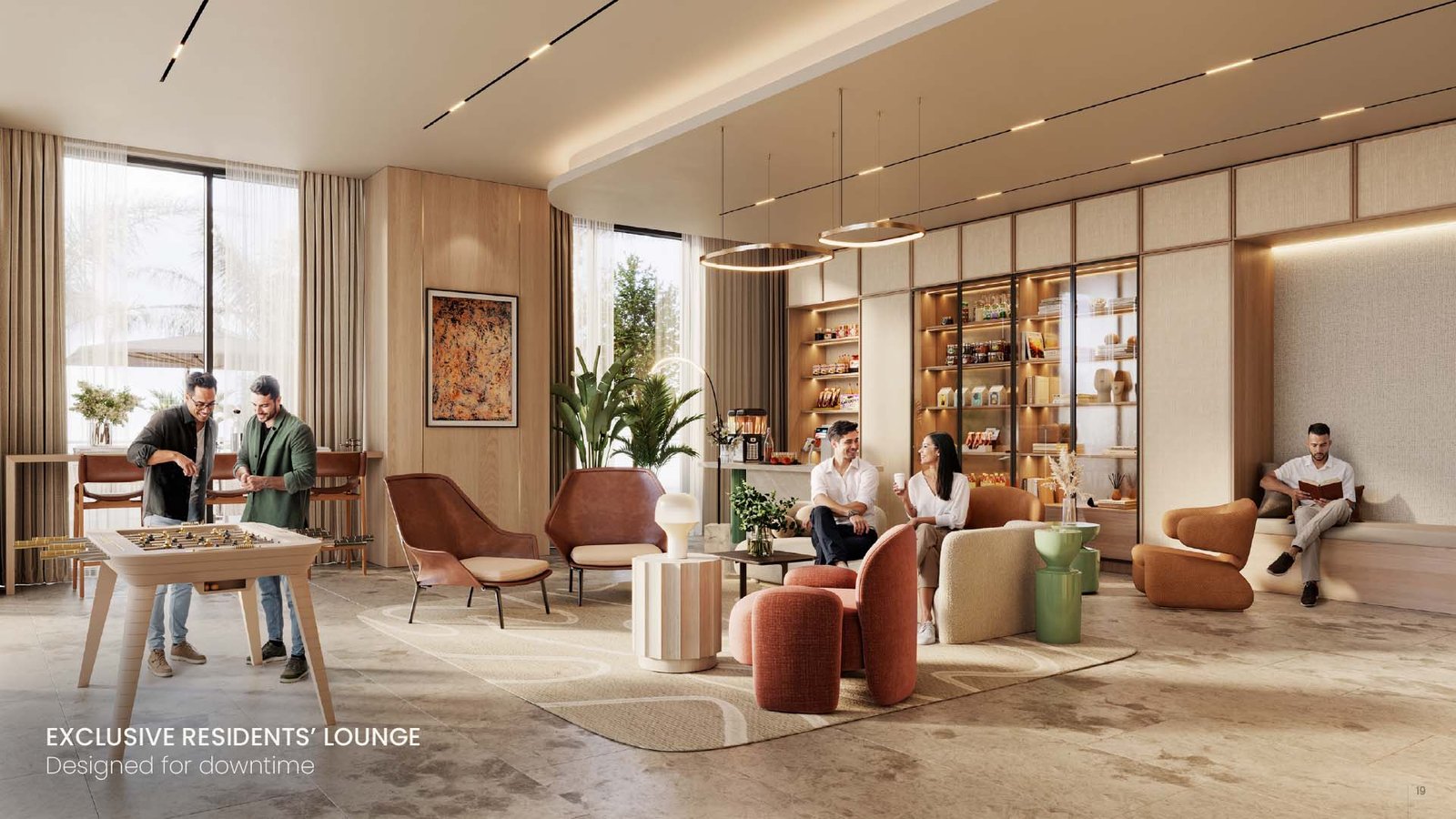 Exclusive residents lounge at Tara Park by Modon luxury apartments Abu Dhabi