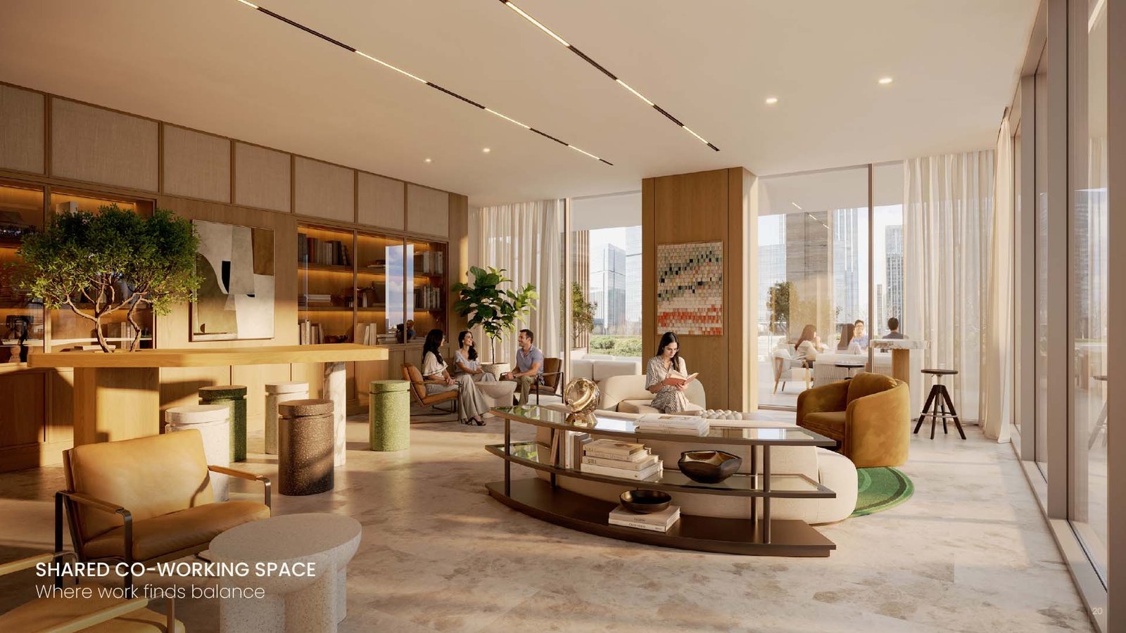 Co-working space for residents at Tara Park by Modon Reem Island Abu Dhabi