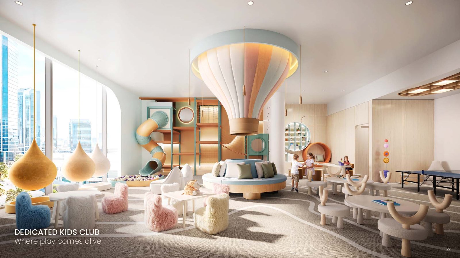 Kids club play area at Tara Park by Modon family amenities on Reem Island Abu Dhabi