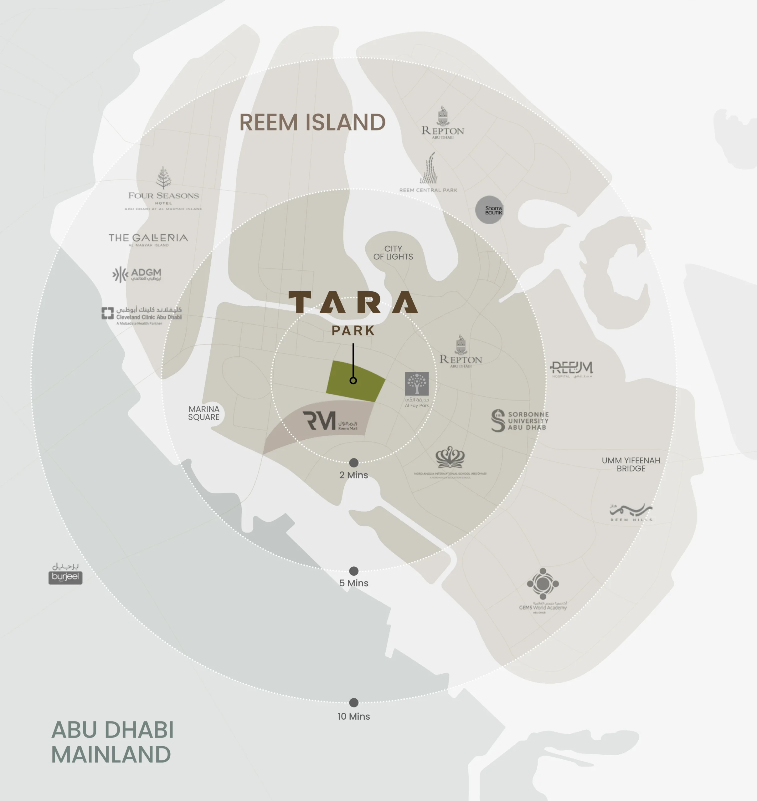 Tara Park by Modon location map on Al Reem Island Abu Dhabi